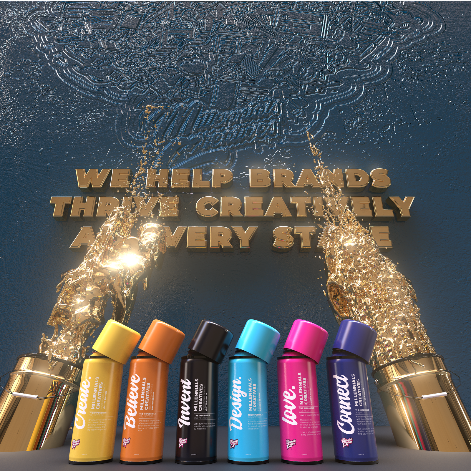 Millennials Creatives limited edition spray can design line