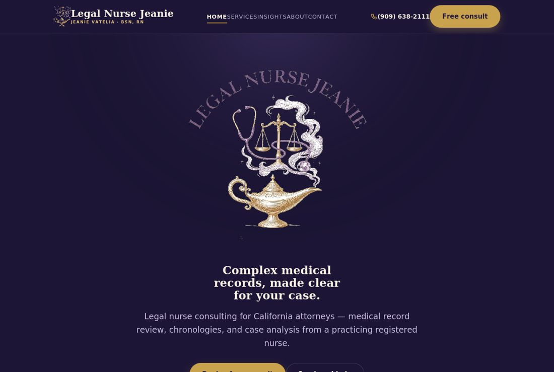 Legal Nurse Jeanie website